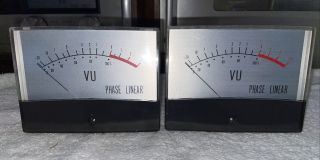 Phase Linear 700 Eary Version Power Amp Vu Meters Pair 4 - 1/4” 3 - 1/4”