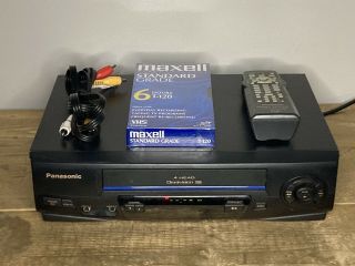 Panasonic Pv - V4021 Vcr With Remote Rca Cables & Blank Vhs Tape