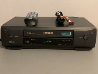 Samsung Vr5559 Hq 4 Head Vcr Vhs Player & Recorder,  Remote & Cables