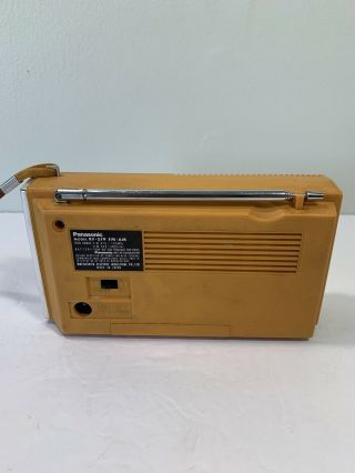 National Panasonic RF - 519 Vintage AM/FM Radio Yellow 3