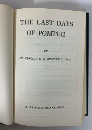 Last Days Of Pompeii Edward Bulwer - lytton The Programmed Classics HC Book 2