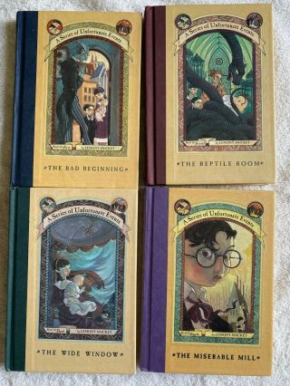 A Series Of Unfortunate Events Books 1 - 4 Lemony Snicket Hardcovers Children 