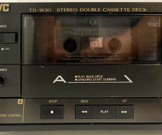 JVC TD - W30J Stereo Double Cassette Tape Deck Player,  All Functions 3