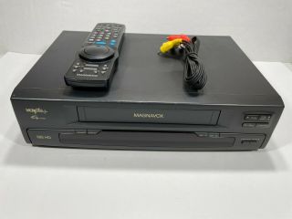 Magnavox Vru342at21 4 - Head Vhs Vcr Plus,  Player With Remote,  Cleaned,