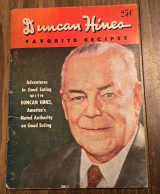 1954 Duncan Hines Favorite Recipe.  Adventures In Good Eating With Duncan Hines.