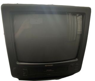 Sharp 13 " Color Crt Tv Vcr Combo 13vt - F40 Black Television 1994 Euc