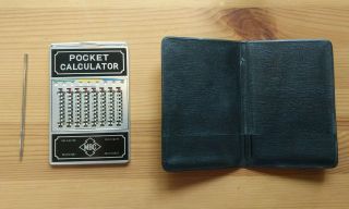 Vintage Mbc Magic - Brain Mechanical Pocket Calculator With Stylus And Case,  Japan