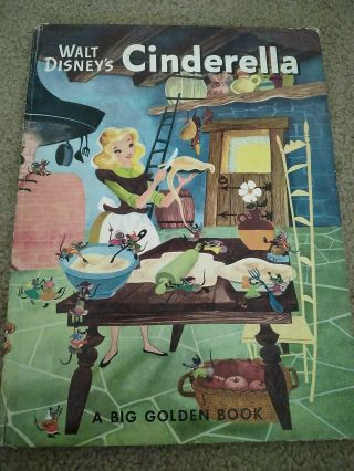 Cinderella - A Big Golden Book 1967 Walt Disney Large Hc Picture Book