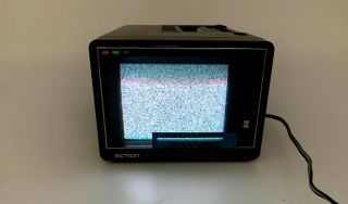 Vintage Hard To Find Action Brand Portable 5 Inch Colored Tv Acn - 5500