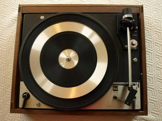 Dual 1219 Stereo Turntable W/ Dual Wood Base No Dust Cover.