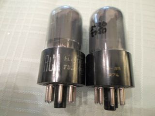 ,  Pair Rca 6sn7 Gt Black Large Plate Smoked Glass Matched Tubes,