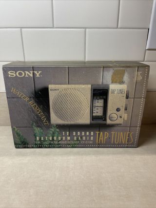 Sony Tap Tunes Icf - S76w Tv High/tv Low/fm/am 4 Band Shower Radio Vtg