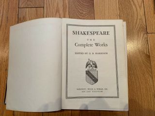 Book Shakespeare The Complete Edited By G.  B.  Harrison Copyright 1948,  1952