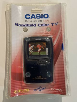 Vintage Casio Handheld Color Tv - 980 2.  3 " Lcd Analog Television