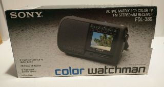 Sony Color Watchman Lcd Color Tv And Am/fm Stereo Fdl - 380