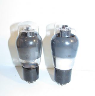 2 Sylvania 6l6g Smoked Glass Amplifier Tubes.  Tv - 7 Test Strong.