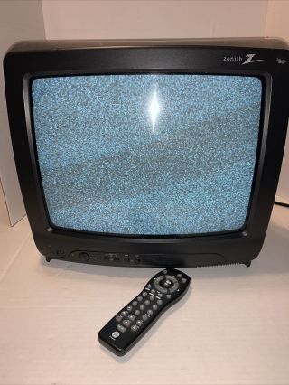 Vintage 2000 Zenith 13 " Color Tv Crt Retro Gaming Tv Model C13a02d W/remote