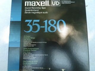 Maxell (ud) " Ultra Dynamic " 35 - 180 Sound Recording Tape 10.  5 " Reel - To - Reel
