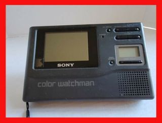 Sony Color Watchman Model Fdl - 3500 Lcd Analog Tv Powers On With Case