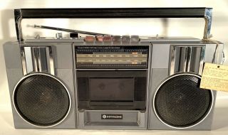 Vintage 80s Hitachi Trk - 6820h Am/fm Cassette Boombox Radio Ghetto Blaster