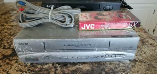Sanyo Vwm - 950 4 Head Hi - Fi Stereo Vhs Vcr Player Video Cassette Recorder Cables