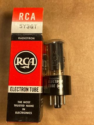 Nos Nib Vintage 1960 Rca 5y3gt Rectifier Tube Tests Great Black Plate (lw Date)