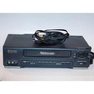 Emerson Ewv601b Vcr W/ Remote 4 Head Hi - Fi Vhs Recorder Player,  Cable