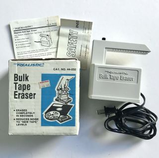 Radio Shack Realistic Bulk Tape Eraser 44 - 232 W Box 8 - Track Cassette Floppy Disk