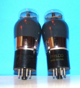 6f6g Smoked Glass Radio Amplifier Audio Vacuum 2 Tubes Valves St Shape 6f6gt 6f6