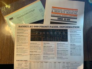 Sansui Au - 999 Manuals/operating Instructions