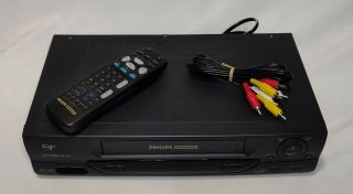 Philips Magnavox Vra670at21 4 Head Hi - Fi Vcr,  Player W/ Remote & Av Cables