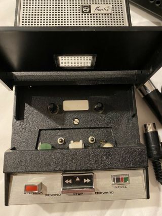 Vintage Norelco Tape Cassette Tape Recorder Carry - Corder 150 w/ Case,  Microphone 3
