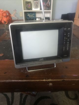 Vintage Jvc Portable Ac/dc Color Tv/monitor Cx - 60us W/ Ac Power Adapter