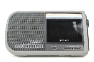 Vintage Sony Color Watchman Fdl - 370 3 Inch Screen Portable Tv W/ Ac Adapter
