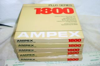 5 Ampex Reel To Reel Tapes 7 " By 1800 Ft Still In