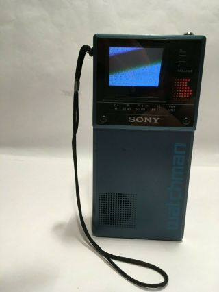 Sony Watchman Fd - 20a Mini Portable Tv Television Micro Vhf Uhf Rare 1985 Vintage