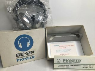 Vintage Pioneer Se - 2p Stereophonic Stereo Headphones W/ Box Made In Japan Euc