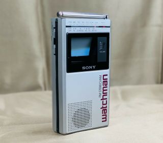 Vintage Sony Watchman Am Fm Stereo Flat Mini Tv Model Fd - 30a