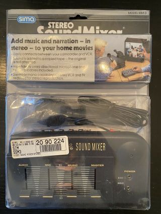Sima Stereo Video Soundmixer Videotape Audio Mixer Model Ssm - 3 Vintage