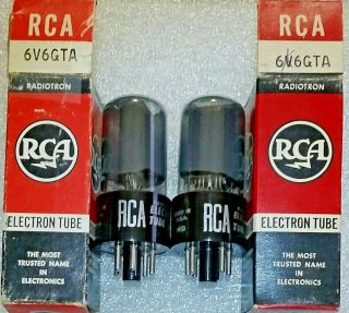 Matched Pair 6v6gt Rca Smoked Glass Vacuum Tubes,  Tv - 7d 130,