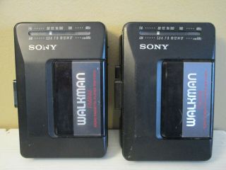 2 Vintage Sony Walkman Wm - F2015 Radio Cassette Players