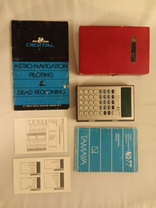 Vintage Rare Tamaya Nc - 77 Digital Navigation Computer Wood Case & Manuals