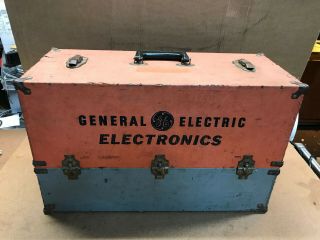Vintage Ge Electron Vacuum Tube Carrying Case Caddy Radio Color Tv - No Tubes