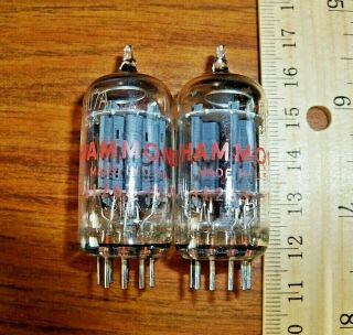 2 Strong Matched Hammond By Sylvania Long Gray Plate O Getter 12au7a Ecc82 Tubes