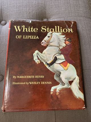 1966 White Stallion Of Lipizza By Marguerite Henry Hardcover With Dust Jacket
