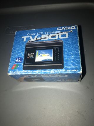 Casio Tv - 500 Portable Color Lcd Tv 2 " Screen In Retail Box Vintage