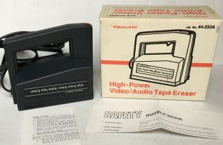Vintage Realistic 44 - 233a High Power Video Audio Tape Eraser W/ Box & Directions