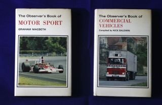 2 Observers Books 1970s,  Motor Sport & Commercial Vehicles