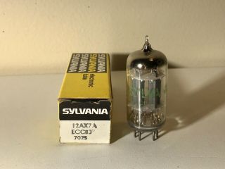 Vintage Sylvania 7025 / 12ax7a / Ecc83 Nos Nib Tube At 100 /100