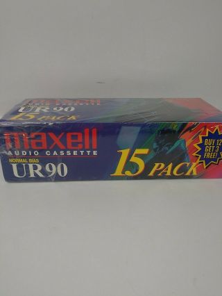 Maxell Audio Cassette Tapes Normal Bias Ur90 15 - Pack: /